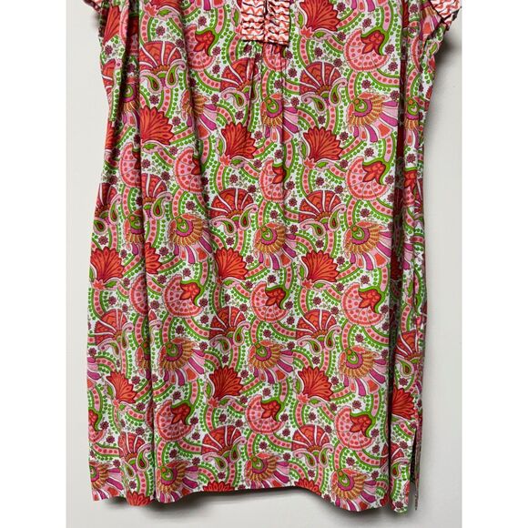 GRETCHEN SCOTT Vibrant Floral Red/Green/White Sleeveless Tunic, Sz XL - Picture 5 of 11